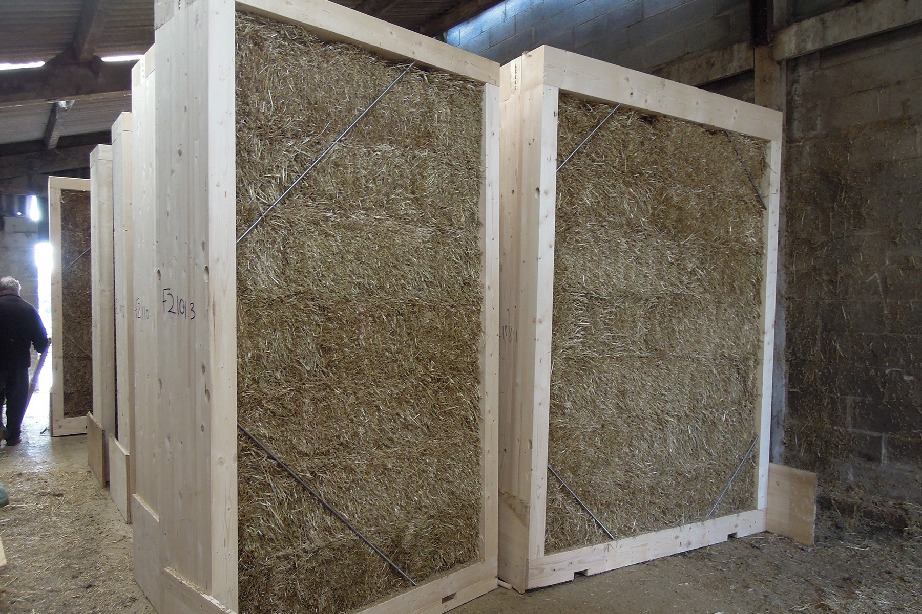 Prefabricated straw bale construction